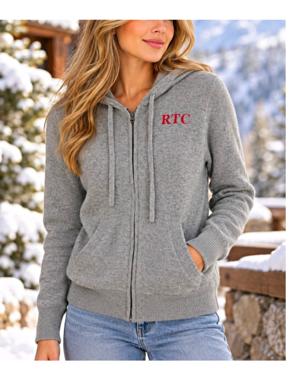 J.Crew Hoodie XS Zip 100% Cashmere Gray Preppy Chic Cottagecore Cozy Classic